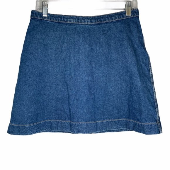 American Apparel Jeans blue button front skirt - Picture 4 of 6